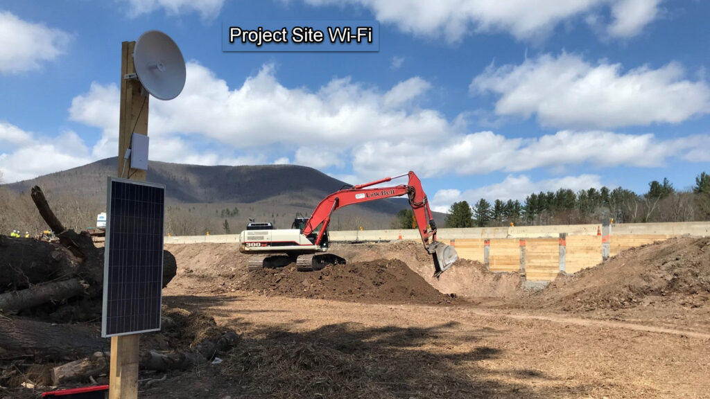 A photograph of a project site Wi-Fi emitter.