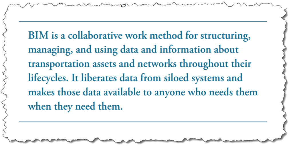Screenshot from the FHWA Advancing BIM for Infrastructure National Strategic Roadmap document.